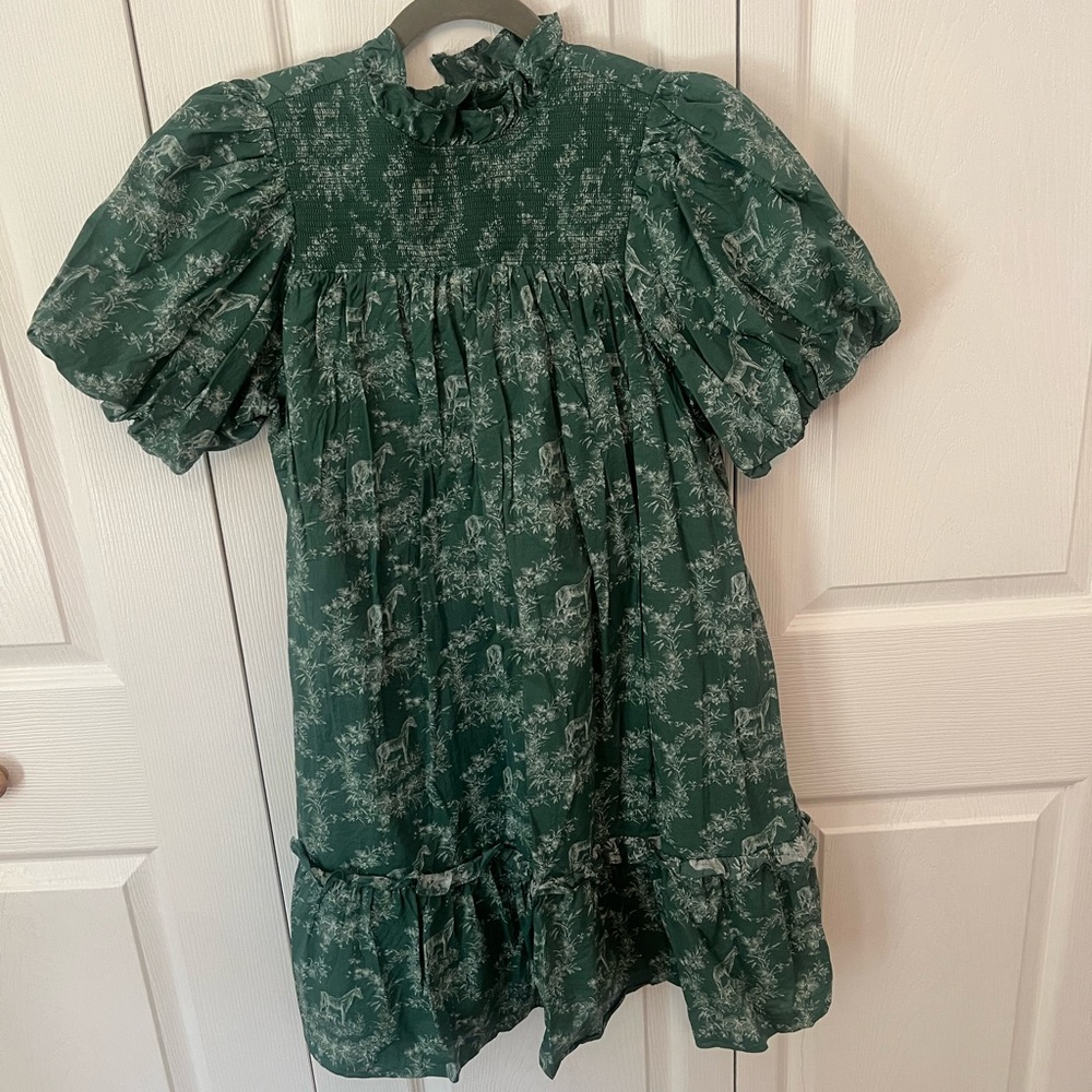 Janie and Jack Emerald Floral Dress